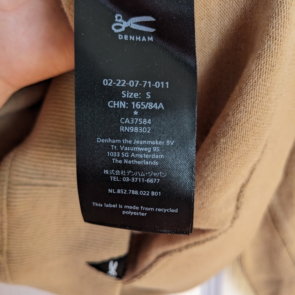Denham crew neck pull sweatshirt camel brown small T13 - Picture 5 of 10